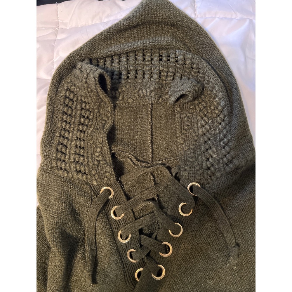 Unbranded Knit Poncho Women One Size Olive Green Excellent Fairycore Cottagecore
